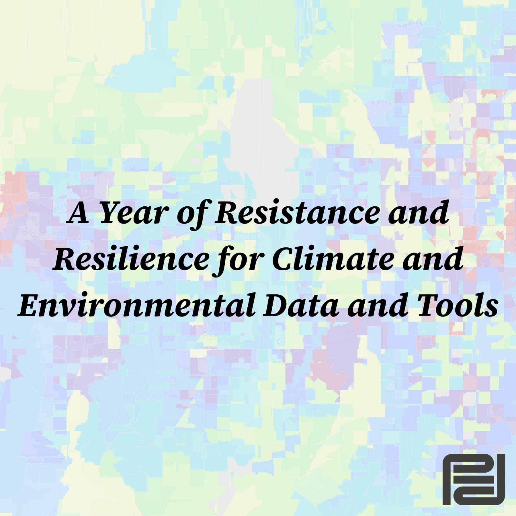 Black text reads of blog title over a light green and blue glitched map. The PEDP logo sits on the bottom right corner.